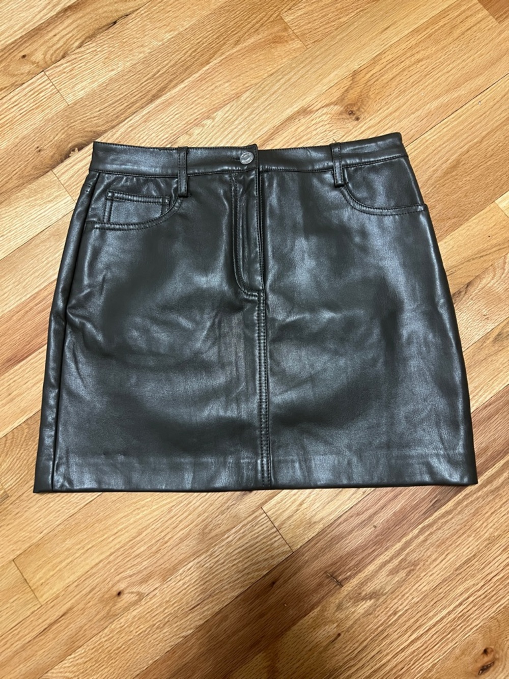 Truth Brown Faux Leather Mini Skirt